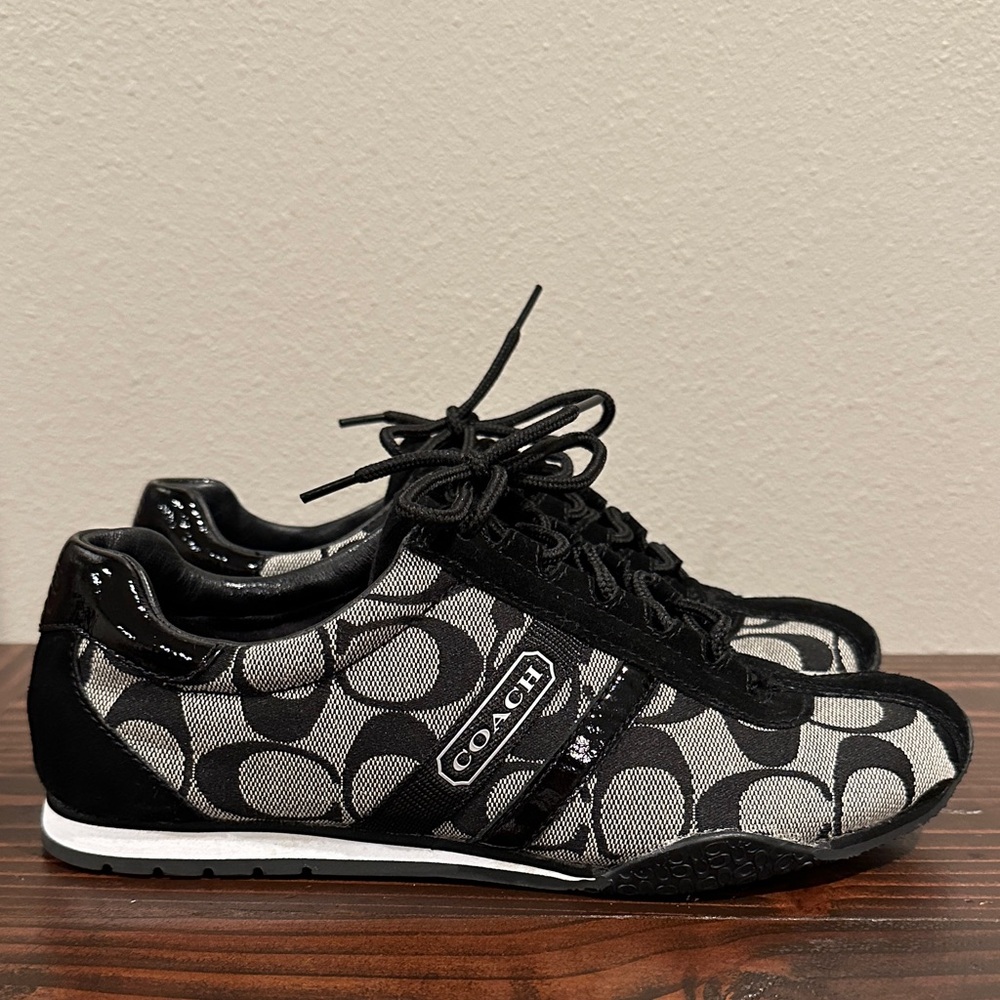 Coach Monogram Black and Gray Sneakers Size: 6M - Picture 1 of 6